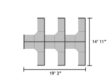 C026 6 Cubicle Pod