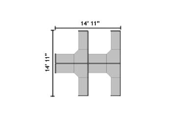 C028 4 Cubicle Pod