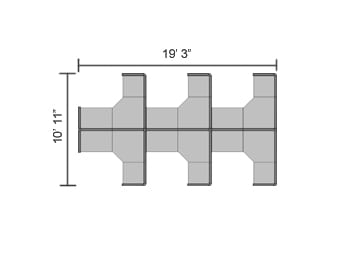 C034 - 6 Cubicle Pod C034 6 Cubicle Pod
