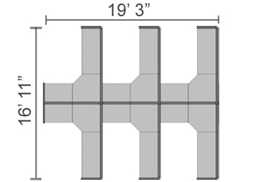 C037 - 6 Cubicle Pod C037 6 Cubicle Pod