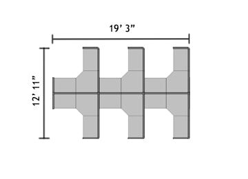 C045 6 Cubicle Pod